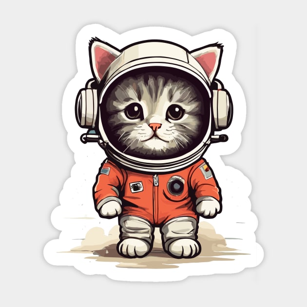 Astronaut Cat Sticker by Maria Murtaza